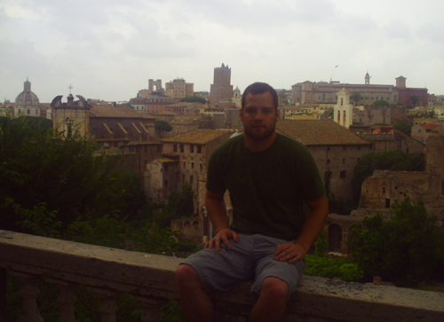 Tyler Stenson above the Forum