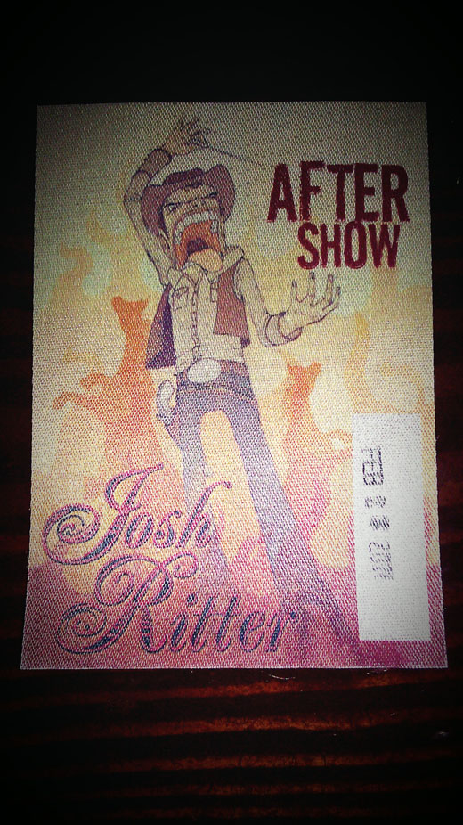 Josh Ritter After Show Pass -- 02/23/2011