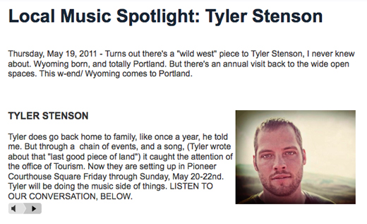 Tyler Stenson on the Kink.fm Local Music Spotlight
