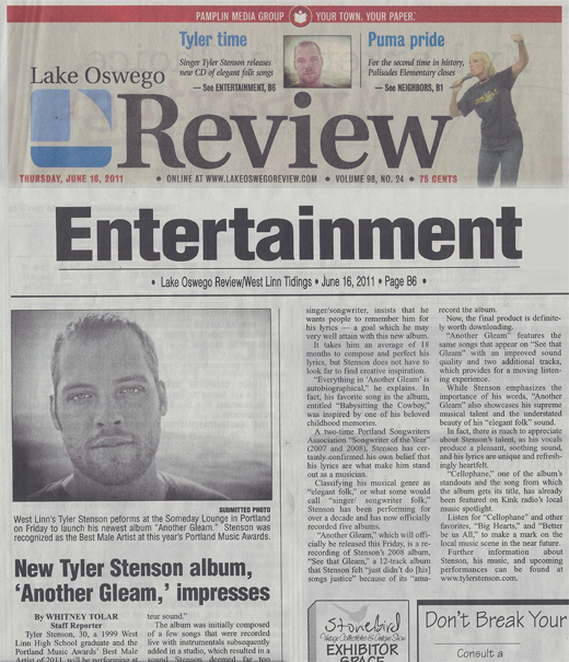 Lake Oswego Review -- Tyler Stenson 06/16/2011