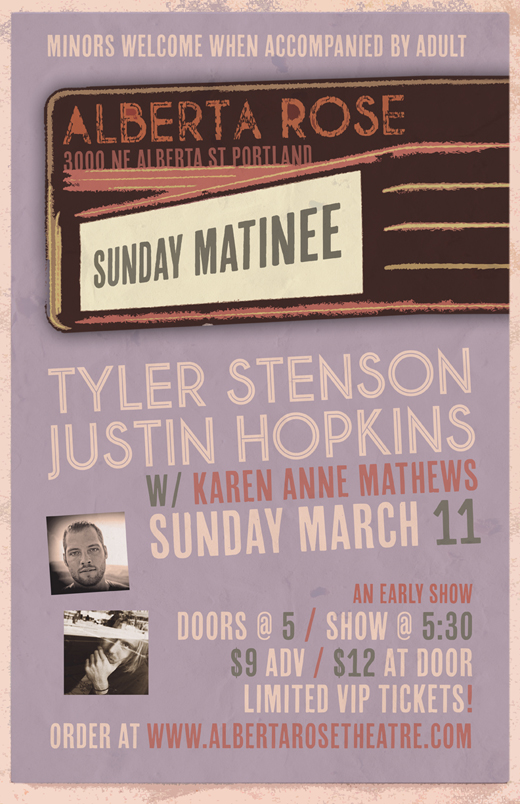 Tyler Stenson & Justin Hopkins at the Alberta Rose Theatre -- 03/11/12