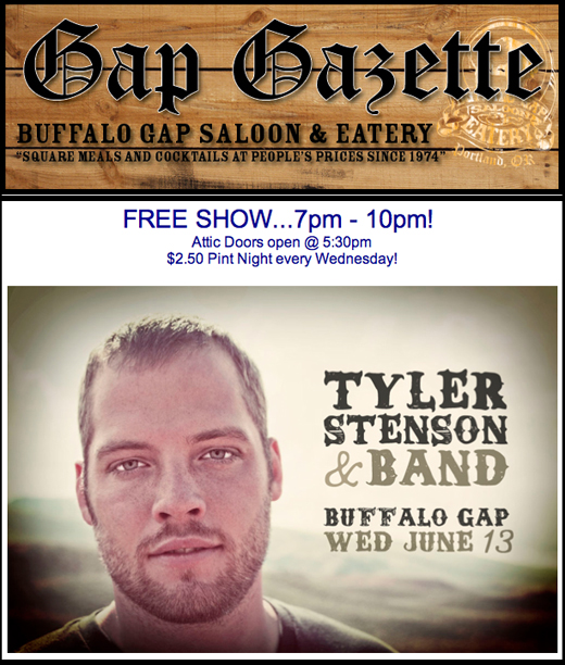 Tyler Stenson at the Buffalo Gap Saloon