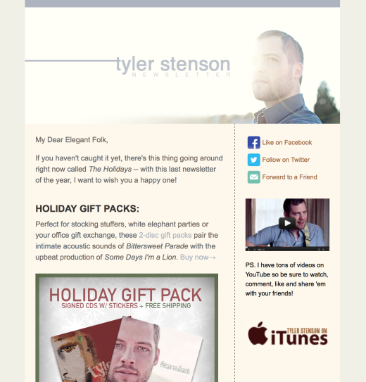 Tyler Stenson December 2014 Newsletter